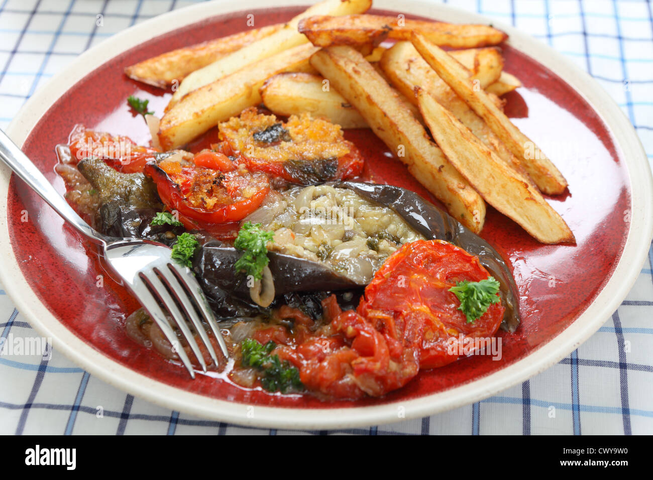 The Greek and Turkish speciality Imam Baildi, Stock Photo