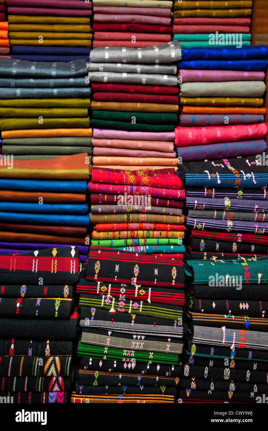 Myanmar, Burma, Mandalay. Locally-produced Fabric. Stock Photo