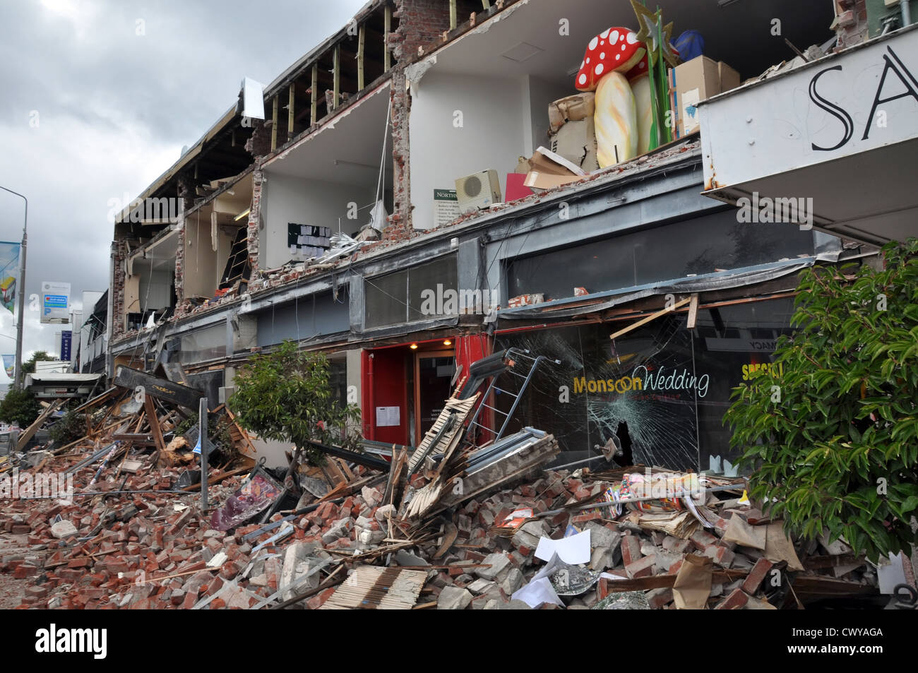 Popular Merivale fashion shopping centre destroyed by Christchurch earthquake. Stock Photo
