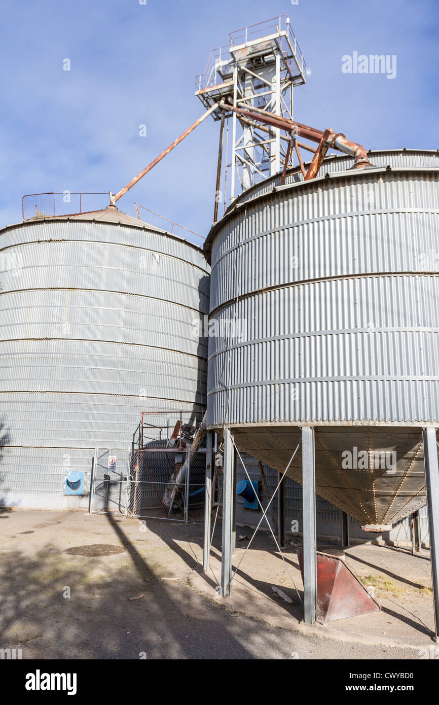 Grain Silos in Outback NSW Detail Stock Photo Alamy