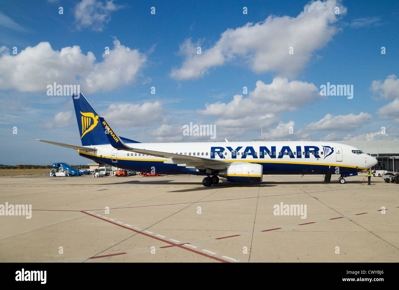 Ryanair airplane on runway at Reus airport, Spain Stock Photo Alamy