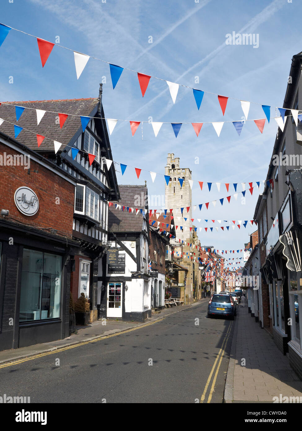 View into King Street Knutsford Cheshire UK Stock Photo