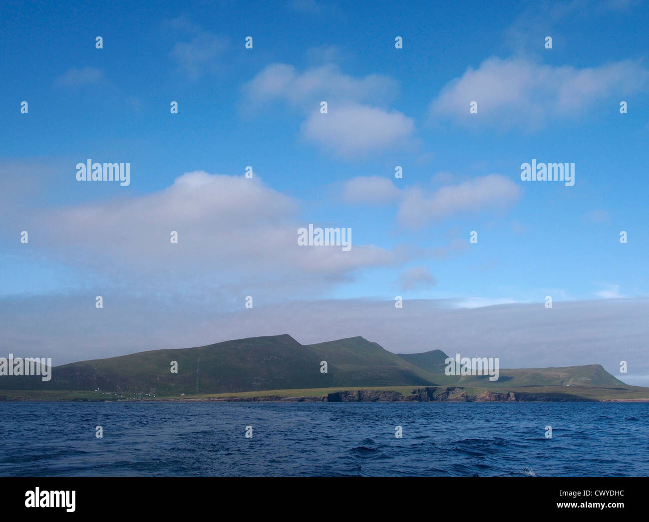 Foula, Shetland, Scotland from ferry Stock Photo