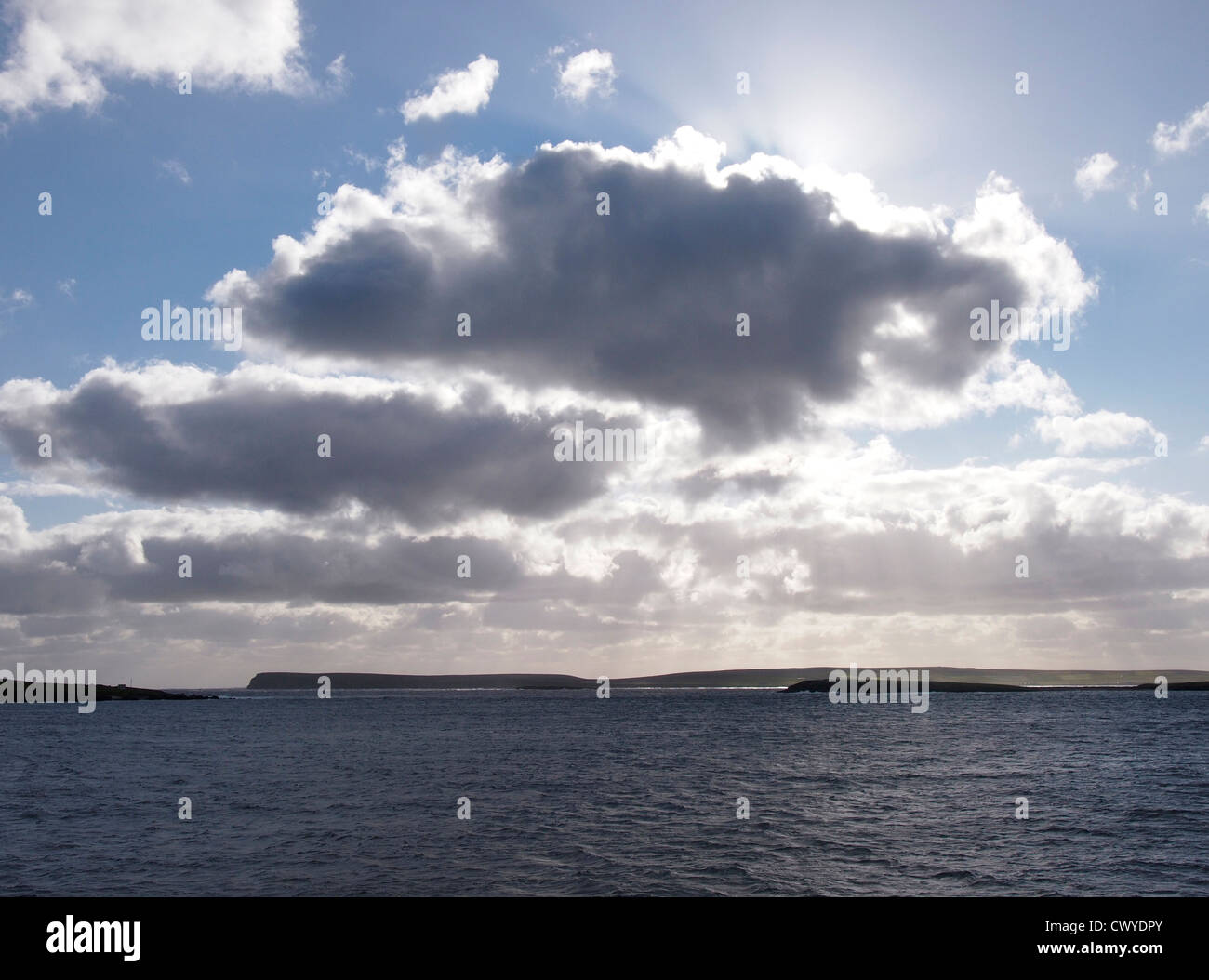 clouds from Westray to Kirkwall ferry, Orkney Stock Photo