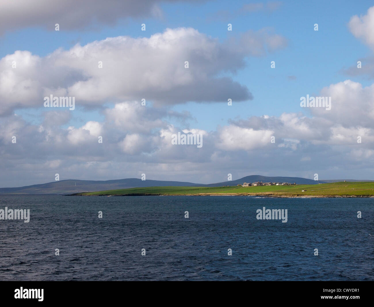 View from Westray to Kirkwall ferry, Orkney Stock Photo