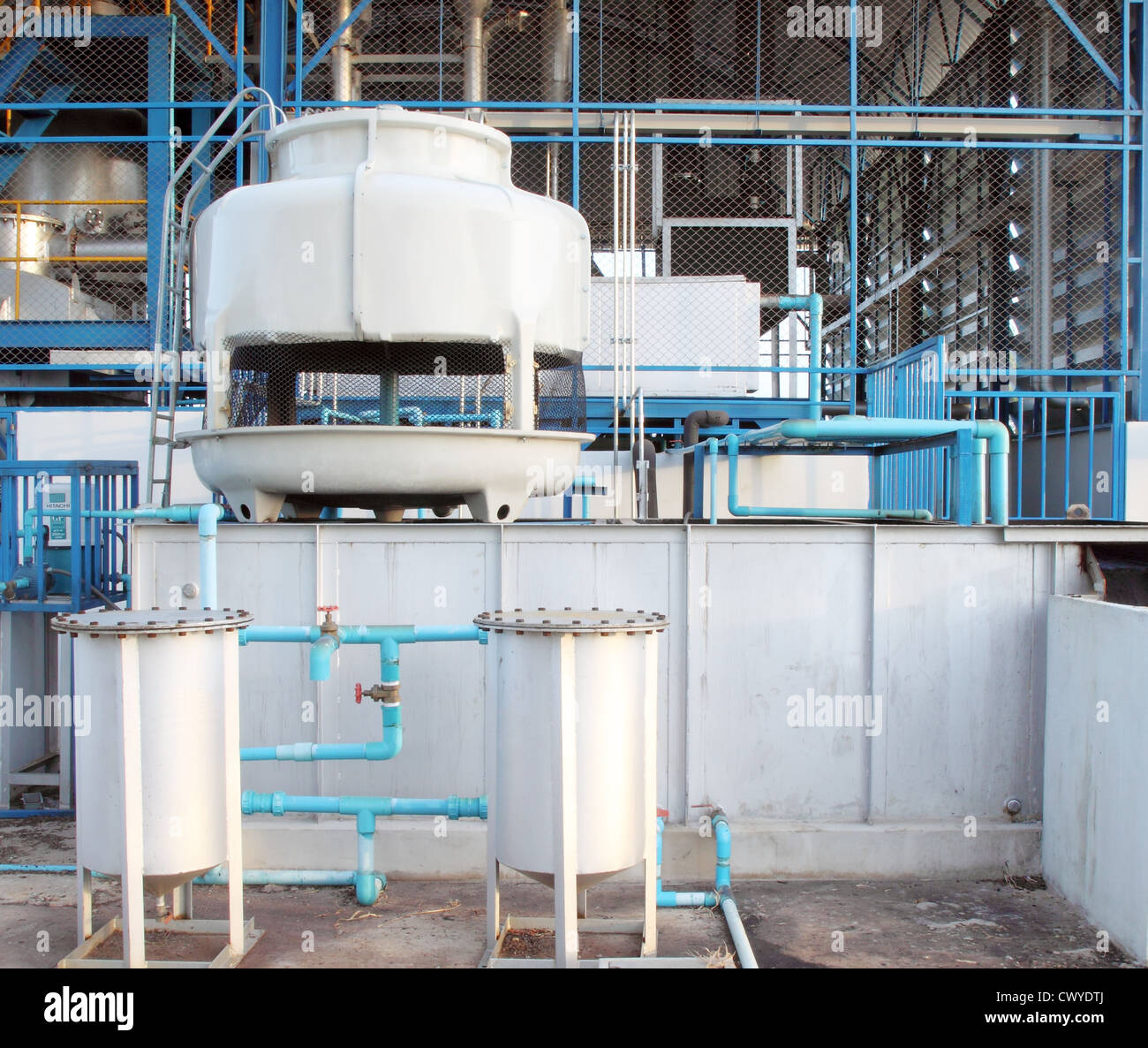 small water cooling tower system in factory Stock Photo
