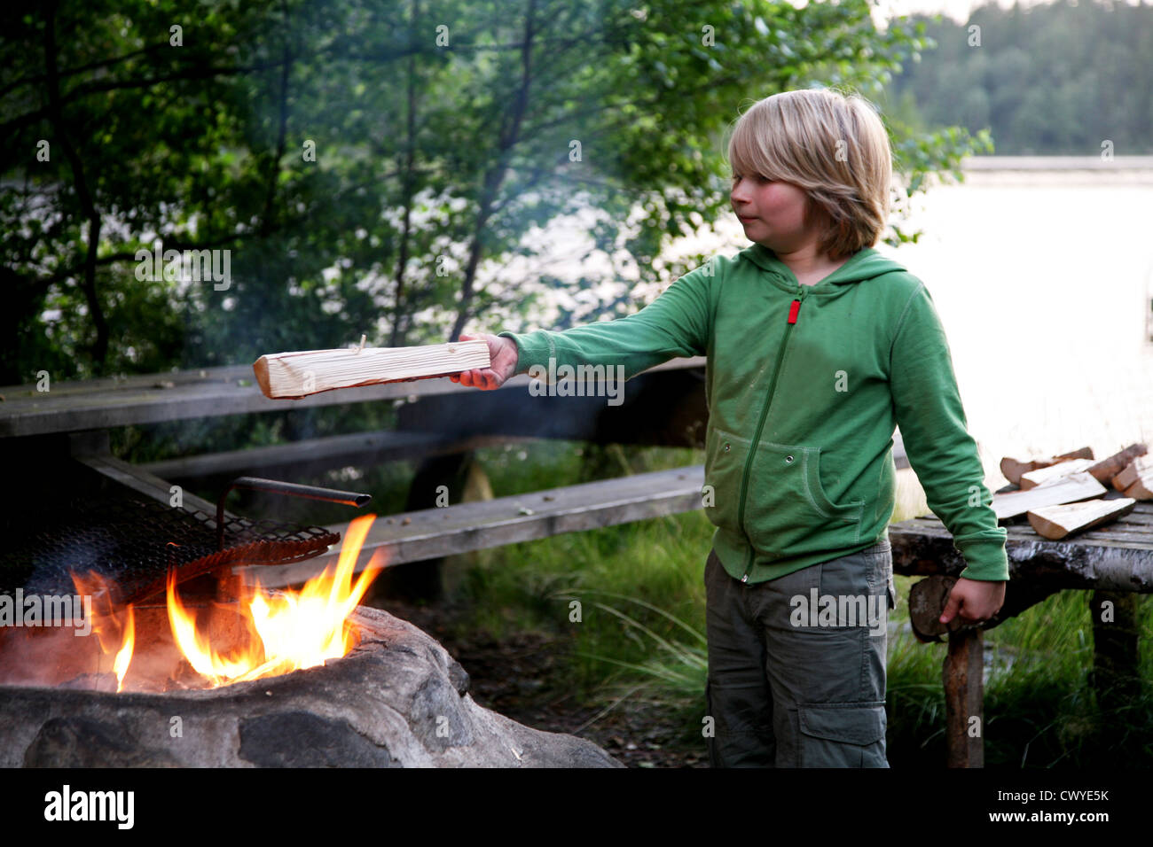 Child and fire Stock Photo Alamy