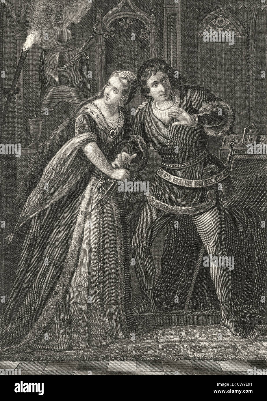 William Shakespeare - Macbeth. Illustration by G Demain Hammond  (1862-1953). ' O, never shall sun that morrow see!' Lady Stock Photo - Alamy