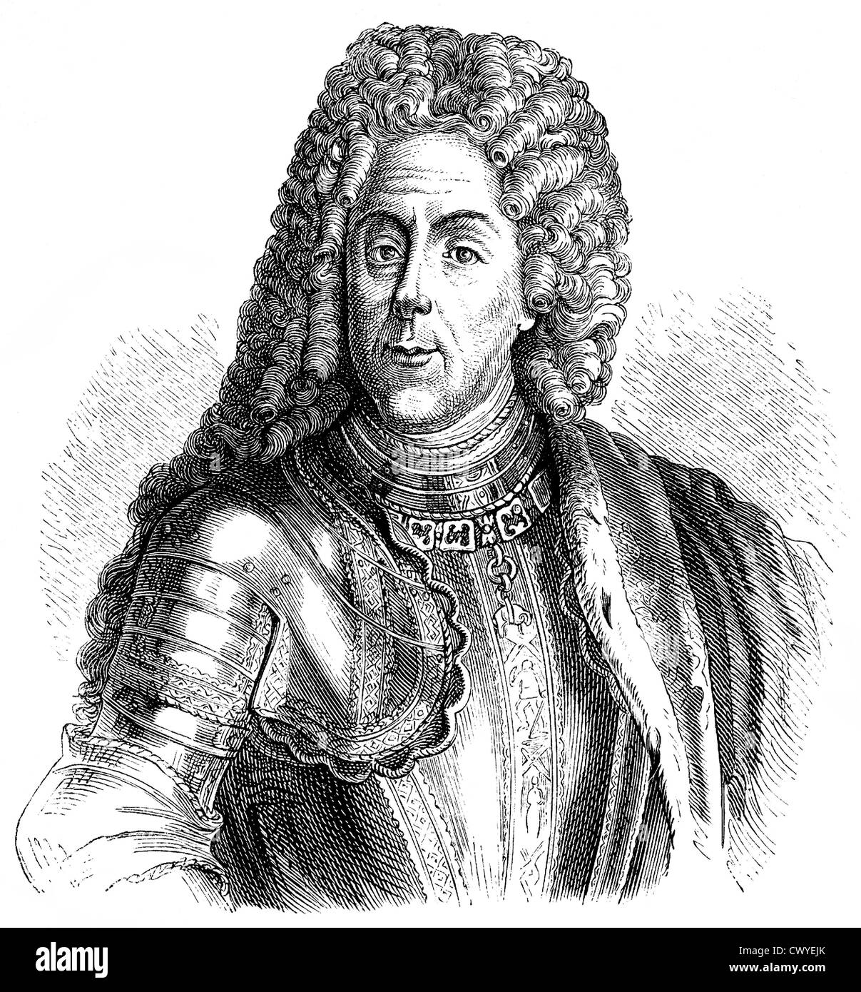 Prince Eugene of Savoy, Principe Eugenio di Savoia-Carignano, 1663-1736, commander of the House of Austria, diplomat, Stock Photo