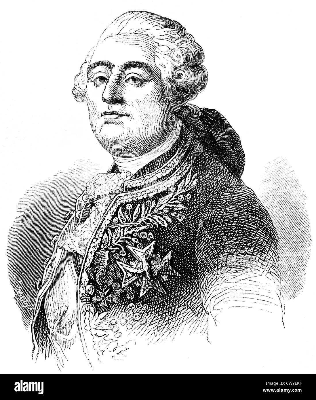 Louis XVI. Augustus of France, King of France and Navarre from the House of Bourbon Stock Photo