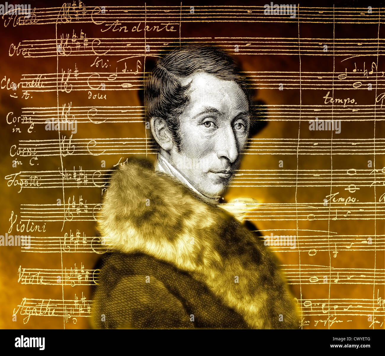 Carl Maria Friedrich Ernst von Weber, 1786 - 1826, a German composer, conductor and pianist Stock Photo