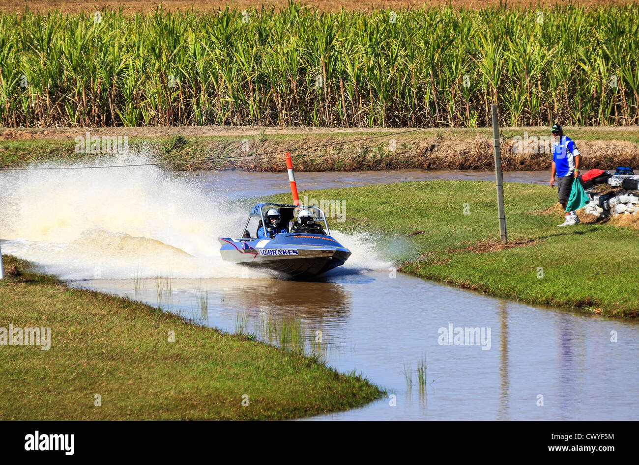 Australian Jet Sprint Boat championship timed sprint runs on enclosed