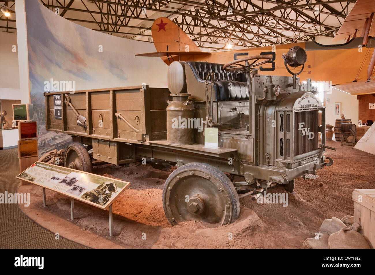 FWD Truck, Gen. Pershing's "Punitive Exhibition" display at Pancho Villa State Park in Columbus, New Mexico, USA Stock Photo