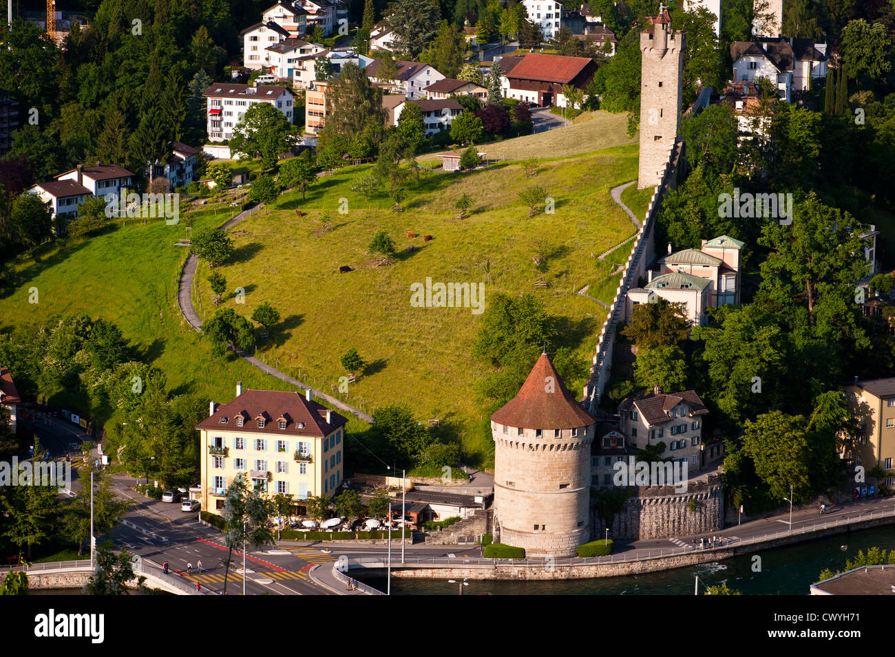 City wall,Lucerne Stock Photo