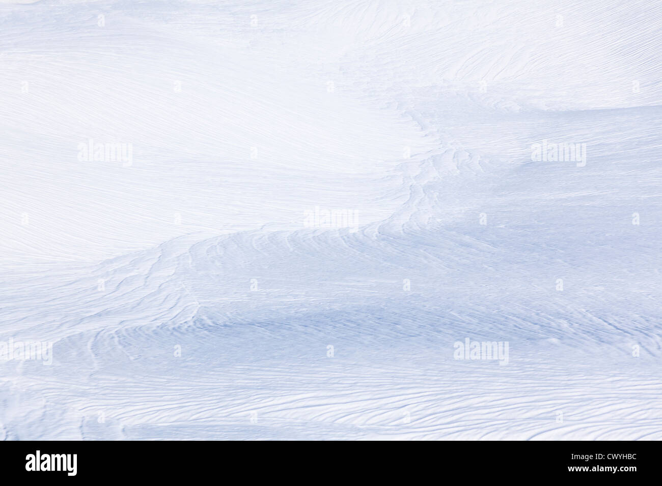 Rutted snow blanket after warm snap, Annaberg, Austria Stock Photo