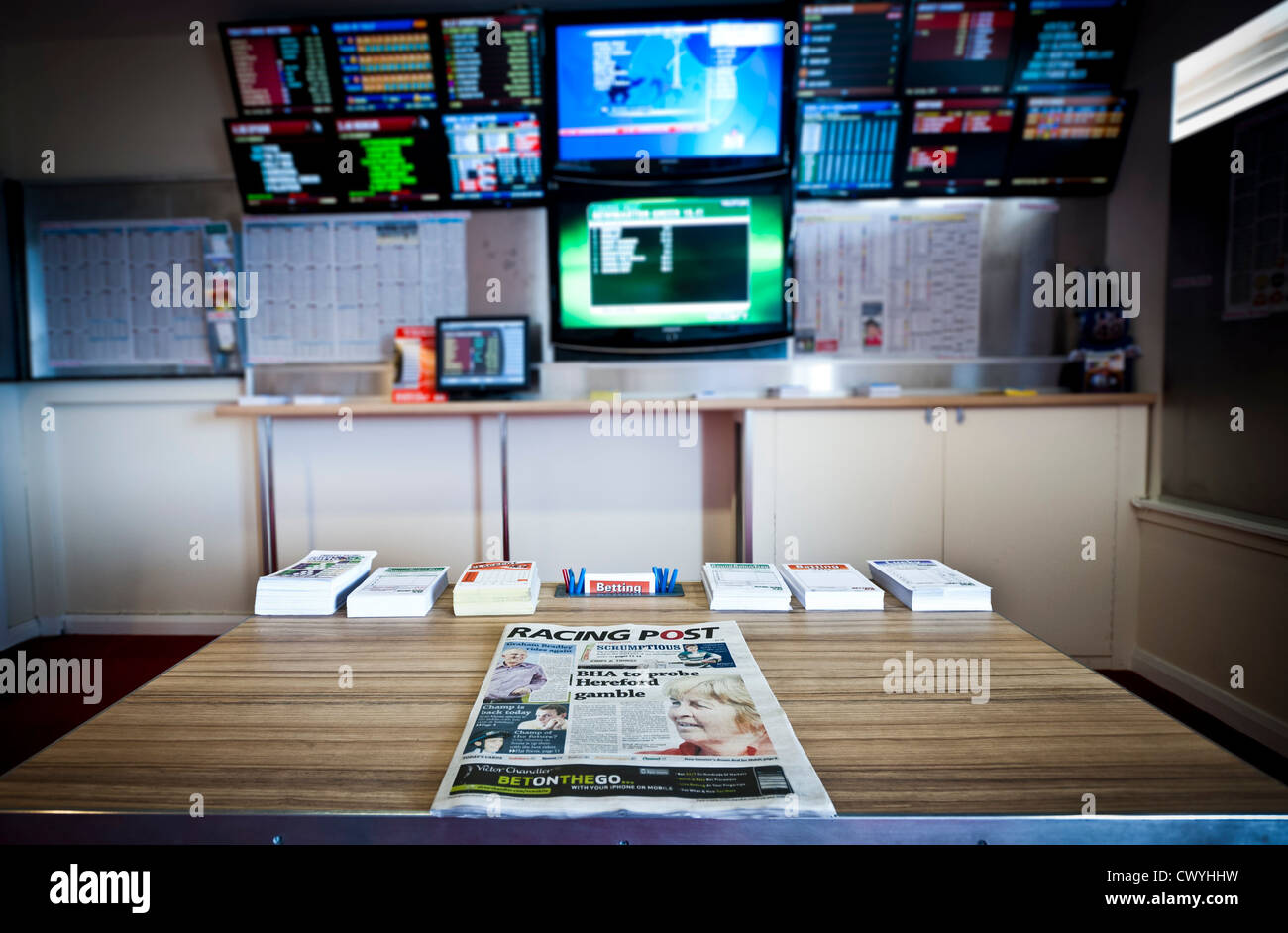 Interior of betting shop Stock Photo