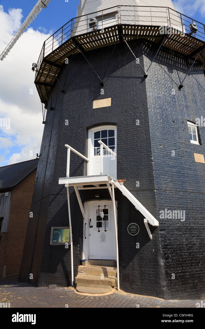 Base of Union windmill (1814) is largest English smock mill. Cranbrook, Kent, England, UK, Britain Stock Photo