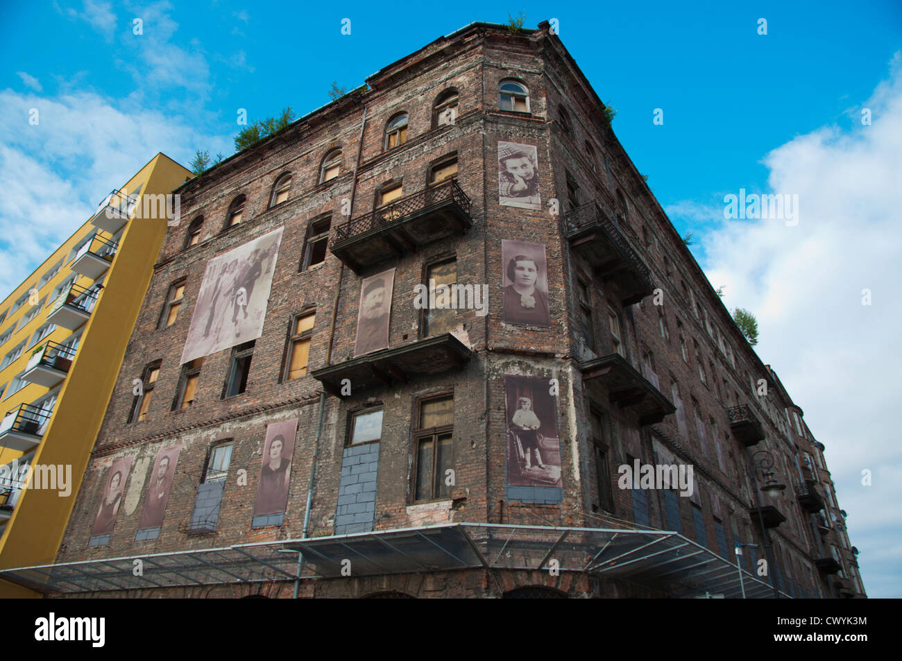 One of last remaining houses of Warsaw Ghetto along ulica Prozna street Muranow central Warsaw Poland Europe Stock Photo