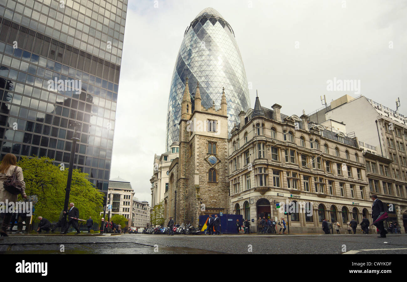 The Gherkin, London, England, Great Britain, Europe Stock Photo