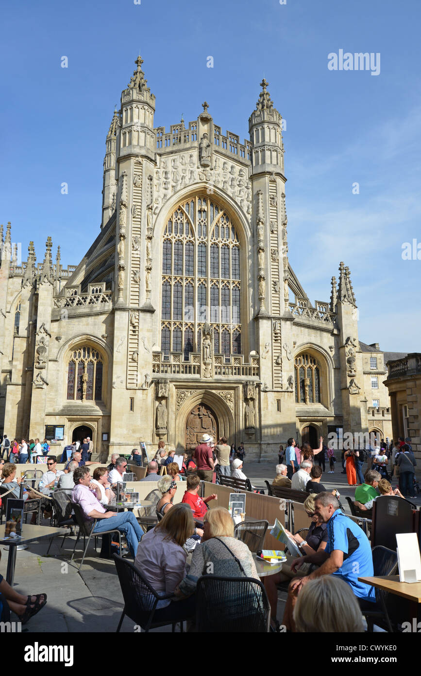 The West Front, Bath Abbey, Bath, Somerset, England, United Kingdom Stock Photo