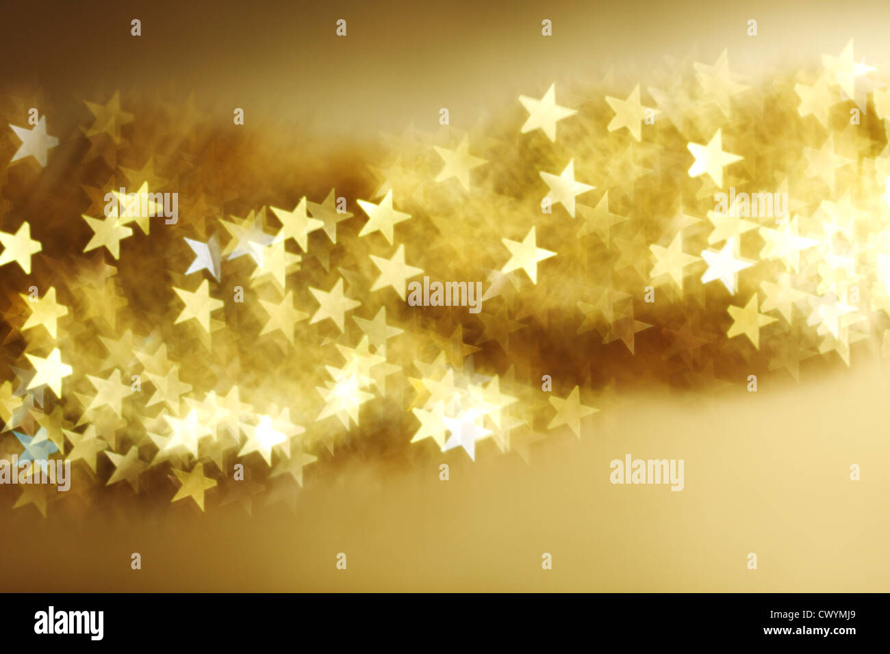 golden star bokeh background close up Stock Photo