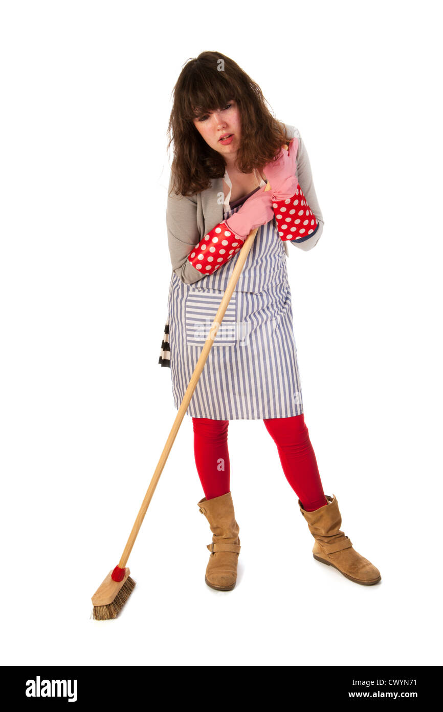 housewife is bored from the work Stock Photo Alamy