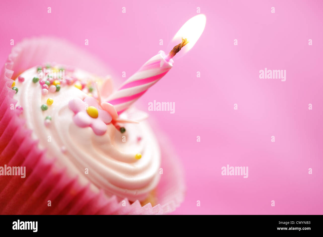 Birthday cupcake Stock Photo