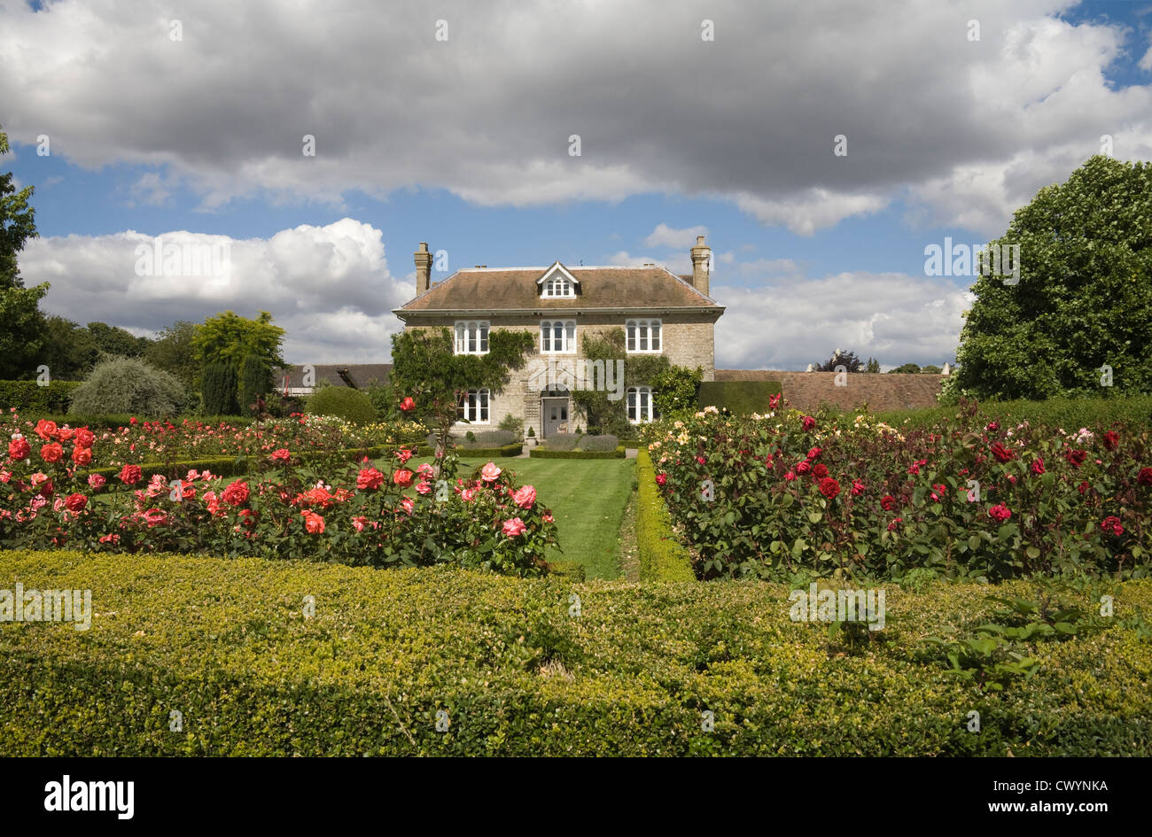Kent England UK Magnificent farm house built 1816 with manicured lawn