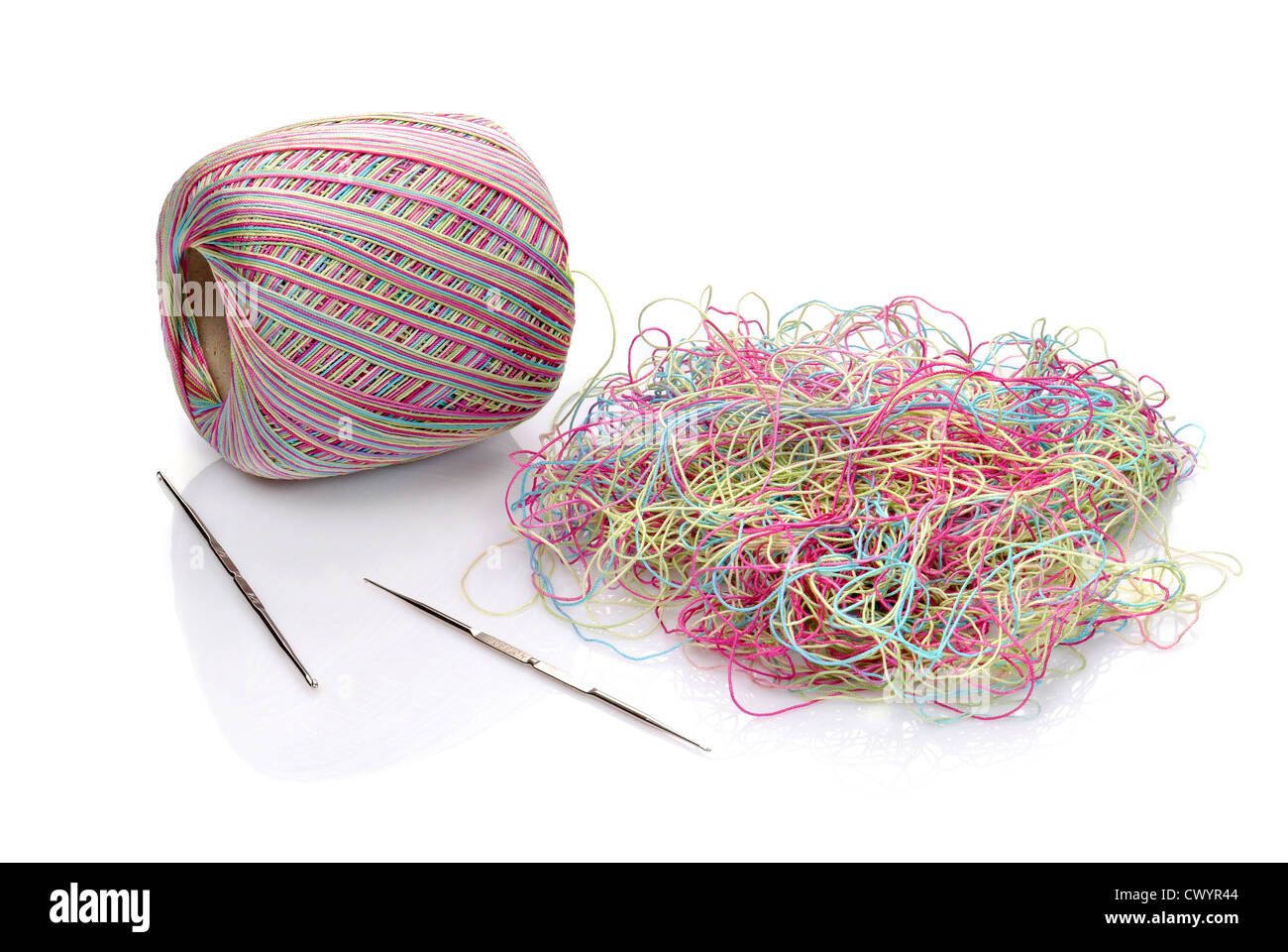multicolored threads isolated on white Stock Photo - Alamy