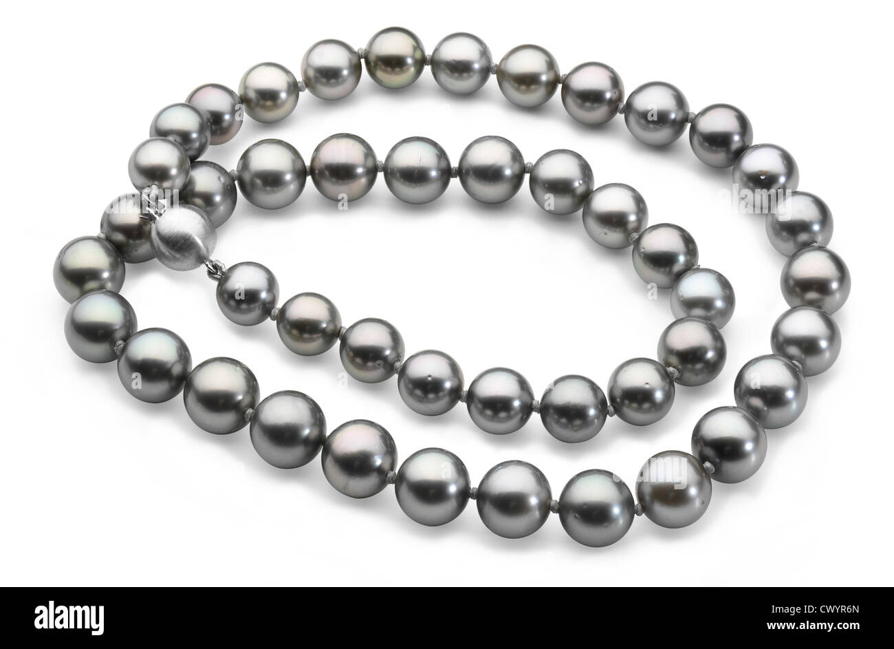 Tahiti black pearl necklace Stock Photo