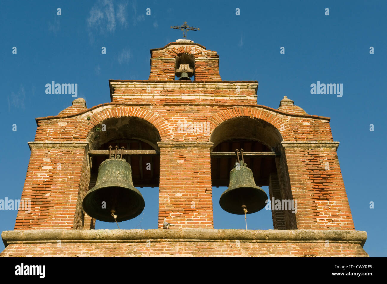 Bell Tower, Cathedral of Santa María la Menor, Oldest Cathedral in the New World, Completed 1540, Colonial Zone, Santo Domingo, Stock Photo