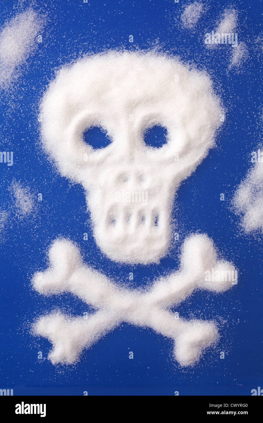 Skull and crossbones made of sugar Stock Photo
