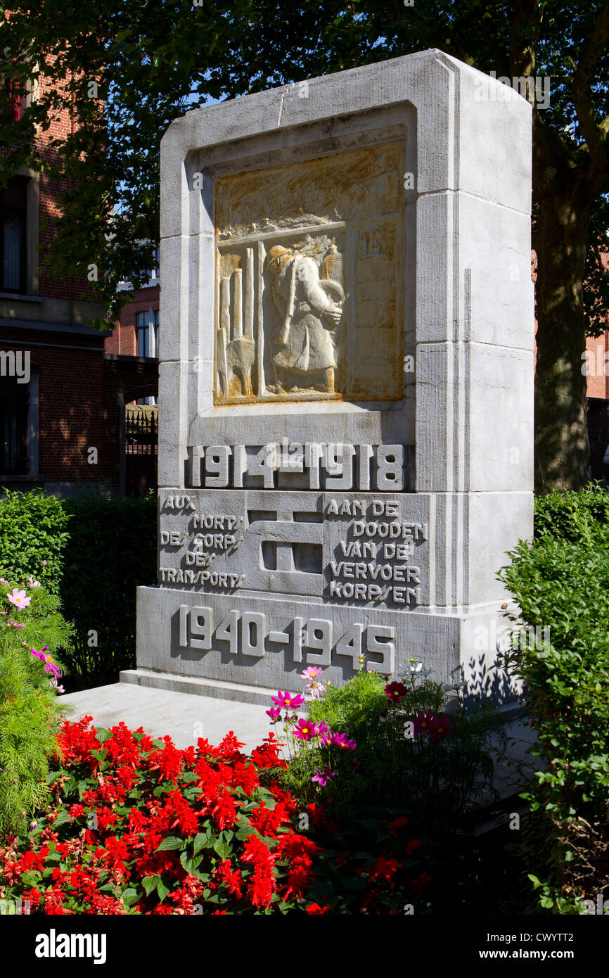 first second world war memorial brussels belgium Stock Photo