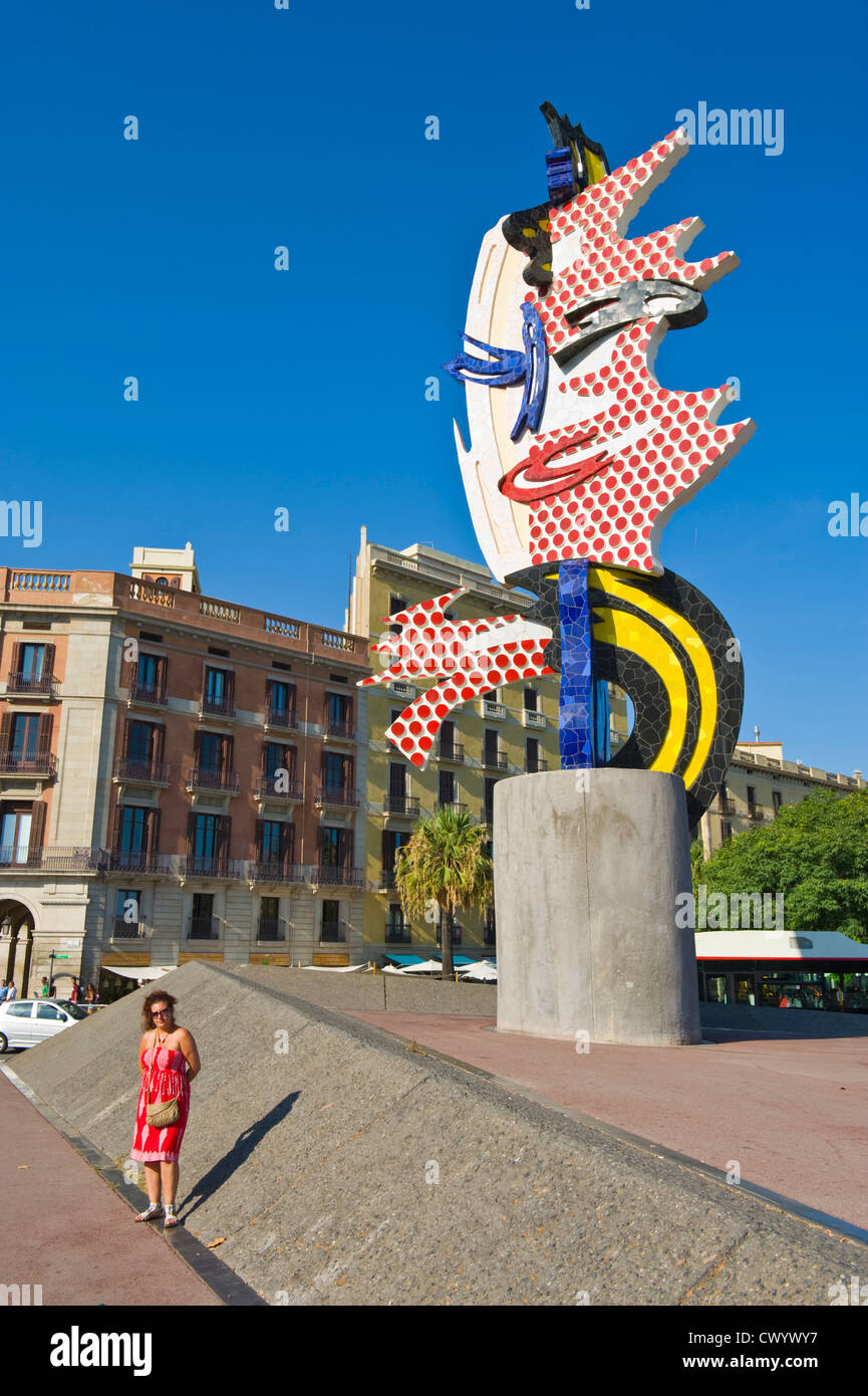 El Cap de Barcelona a surrealist sculpture by American artist Roy Lichtenstein at Port Vell