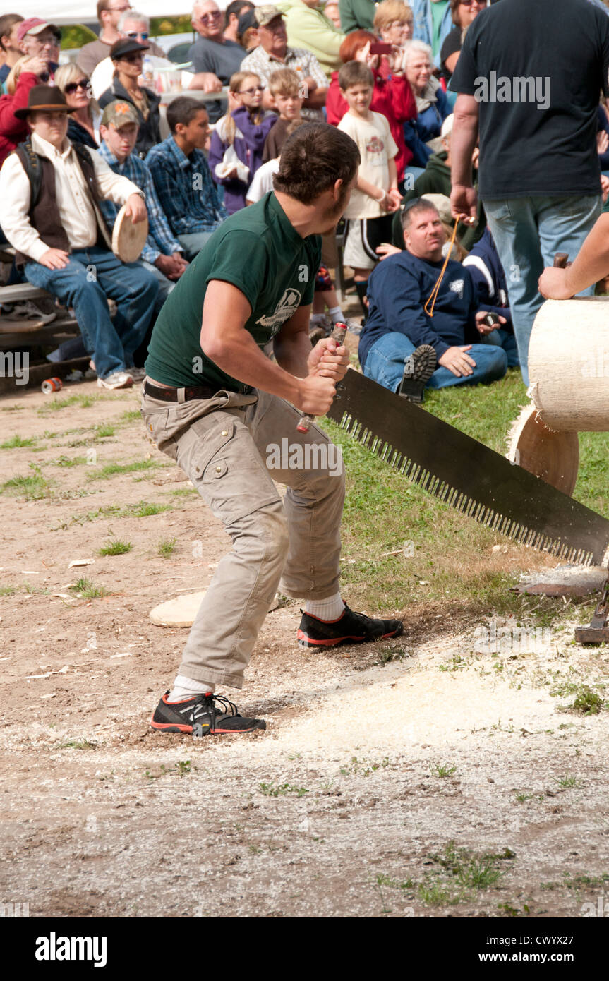 Lumberjack competition, Macedon NY USA Stock Photo Alamy