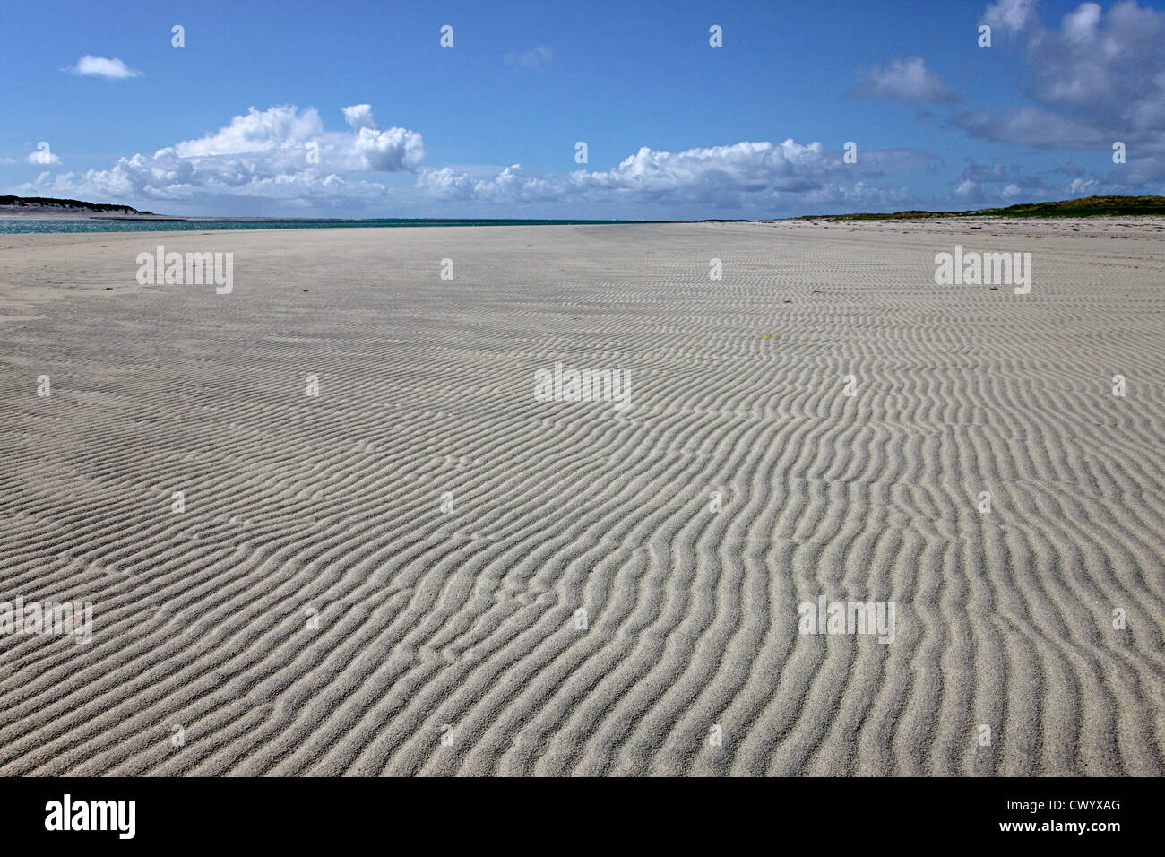 Sand ripples on Oitir Mhor beach on west coast of North Uist Outer Hebrides Scotland UK May 0537 Stock Photo