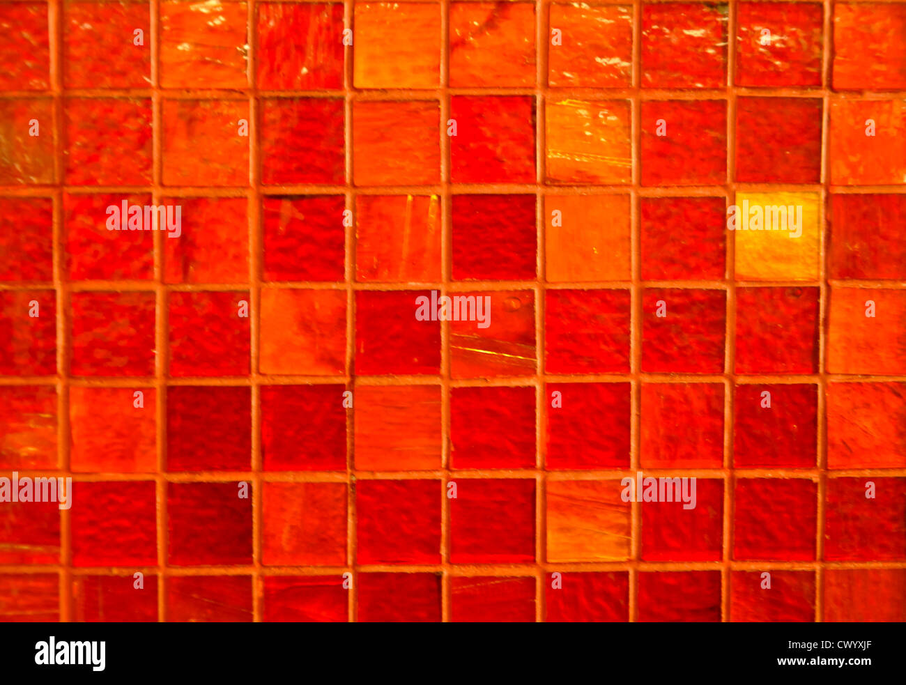 wall of orange orange mosaic tiles Stock Photo - Alamy