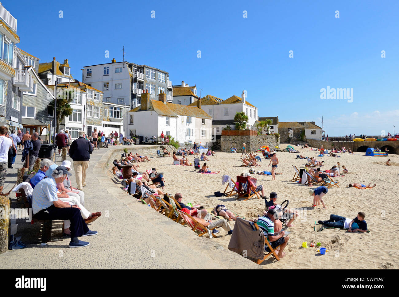 The Harbour beach at St.Ives in Cornwall, UK Stock Photo