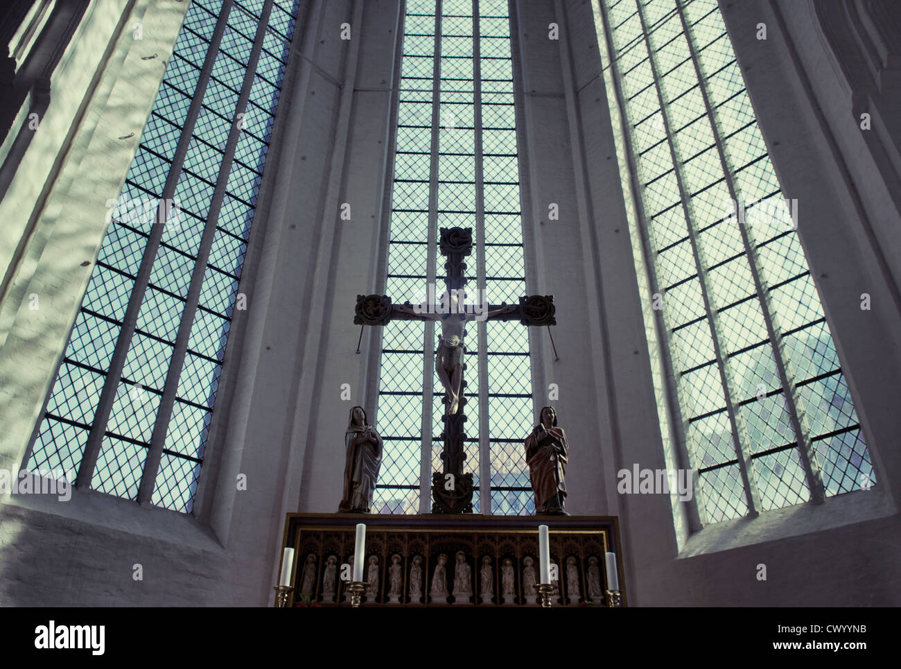 ALTAR OF HADERSLEV CATHEDRAL Stock Photo