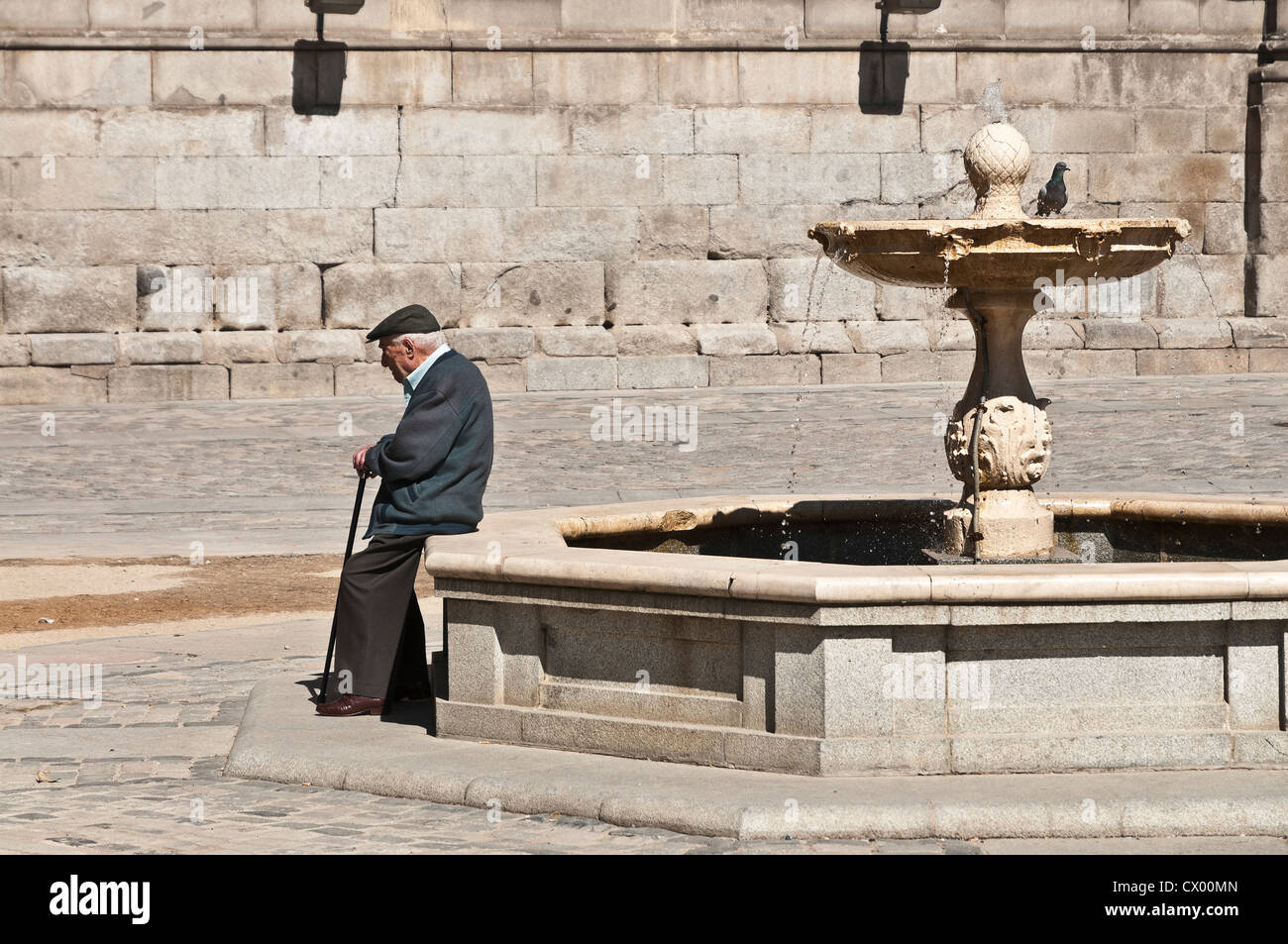 Early morning in the Plaza Conde Barajas, Hapsburg Madrid or Madrid de los Austrias, central Madrid, Spain. Stock Photo