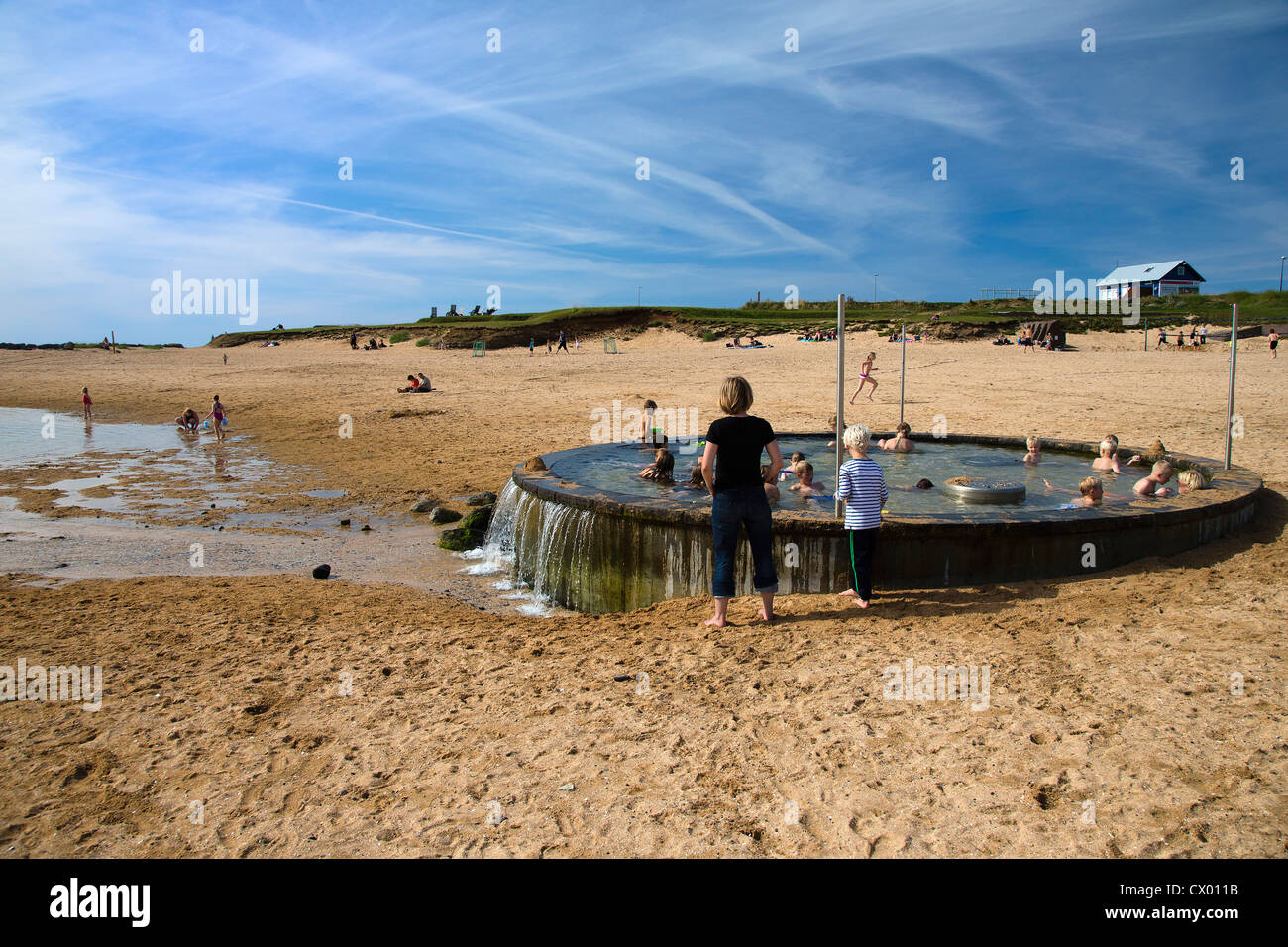 "Hot Pot" at the Nauthólsvik geothermal beach, Reykjavik, Iceland Stock