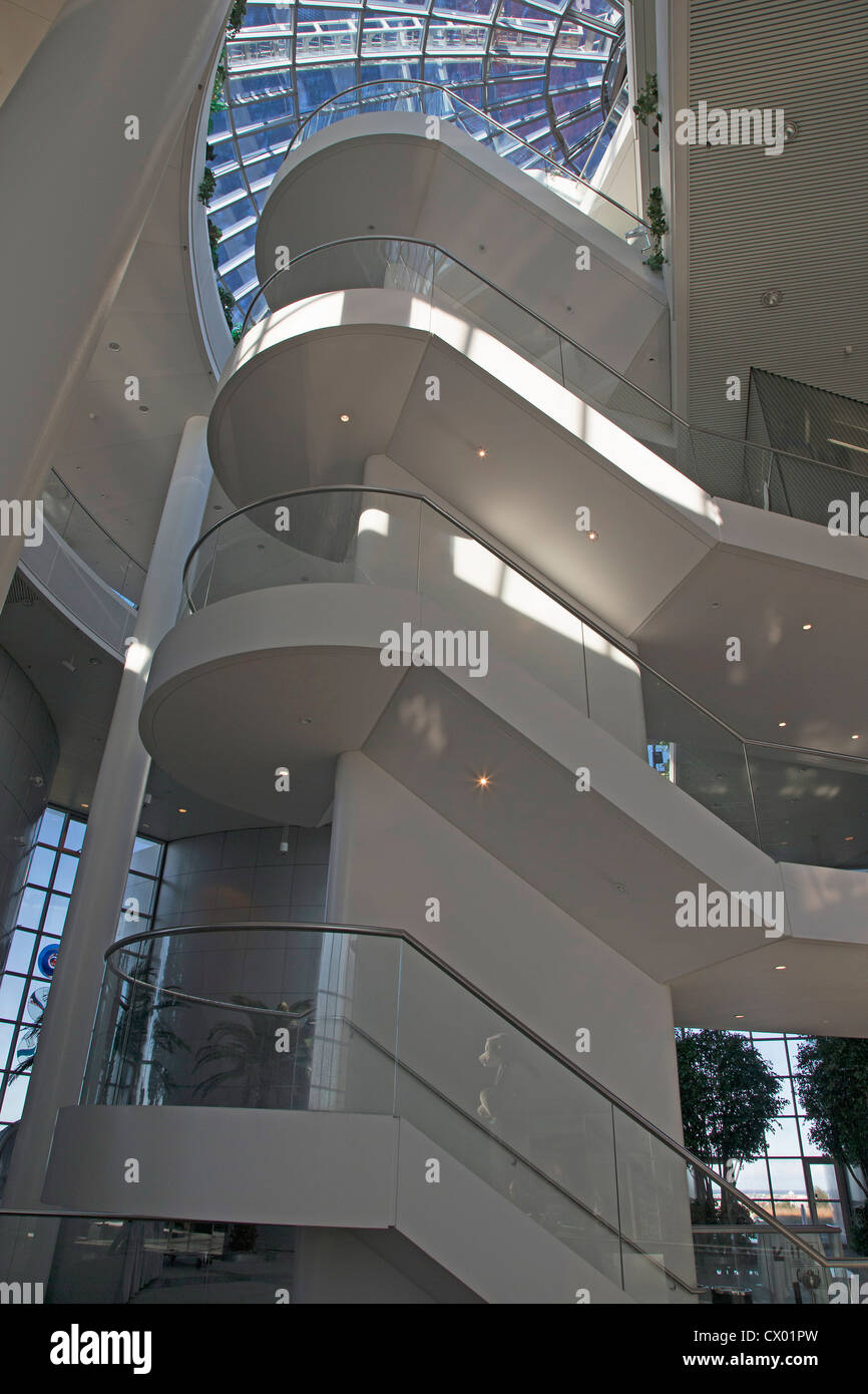 Staircase inside the Perlan (the Pearl), Reykjavik, Iceland Stock Photo