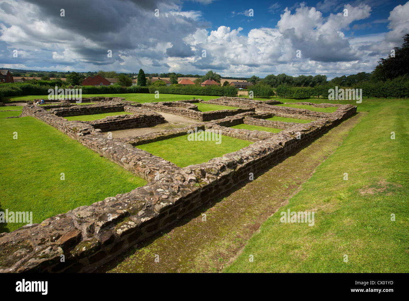 Wall Roman Town Letocetum Lichfeild Staffordshire England UK Stock Photo