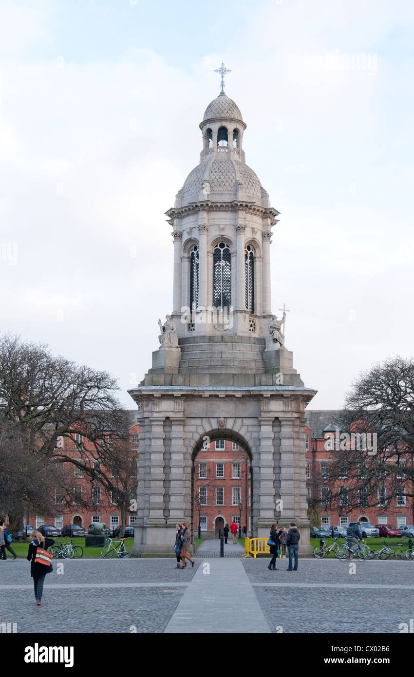 The Campanile bell tower of Trinity College, Dublin 2 Stock Photo