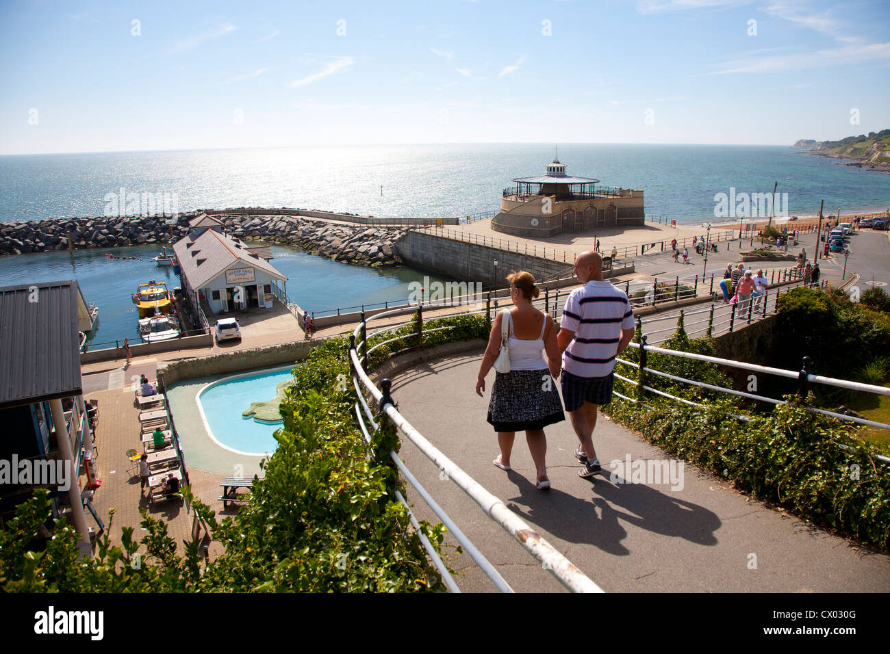 Tourists, Haven, Marina, Beach, dog walker, Ventnor, Isle of Wight