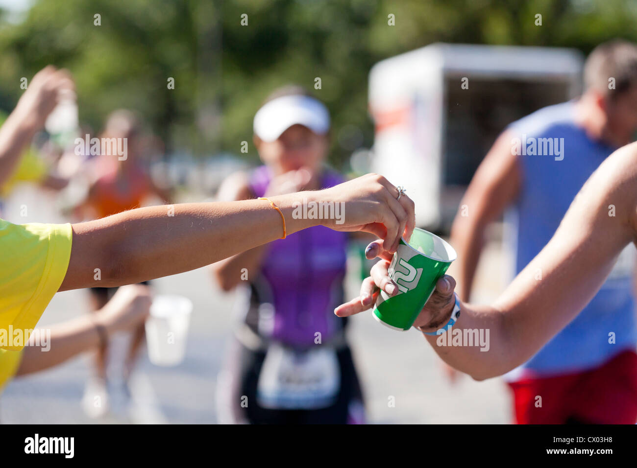 Water station marathon hires stock photography and images Alamy