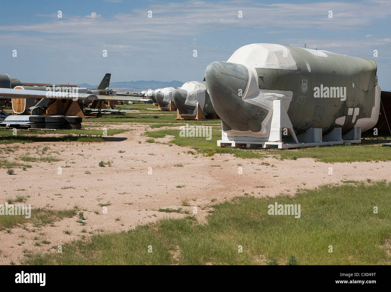 B-52 Stratofortress aircraft in storage at the 309th Aerospace Maintenance and Regeneration Group at Davis-Monthan AFB. Stock Photo