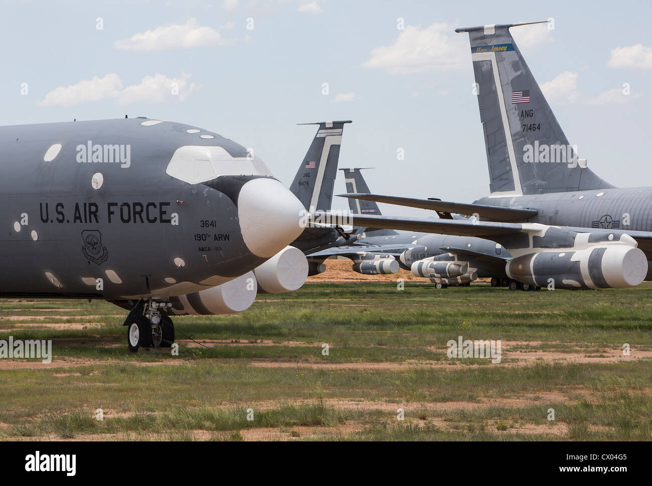 KC-135 aircraft in storage at the 309th Aerospace Maintenance and Regeneration Group at Davis-Monthan Air Force Base. Stock Photo