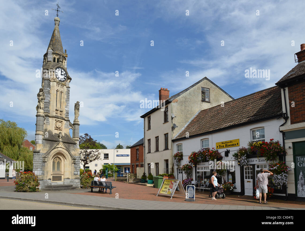 The Victorian Clock Tower on Lowman Green, Tiverton, Devon, England, United Kingdom Stock Photo