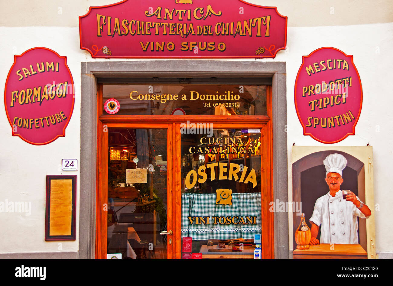 Restaurant, Antica Fiaschutteria del Chianti in San Casciano in Val di Pesa Tuscany, Italy Stock Photo